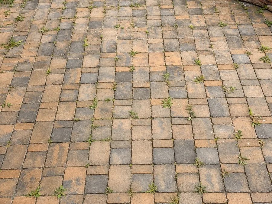 Patio cleaned, re-sanded and sealed — before cleaning in Nolensville, TN